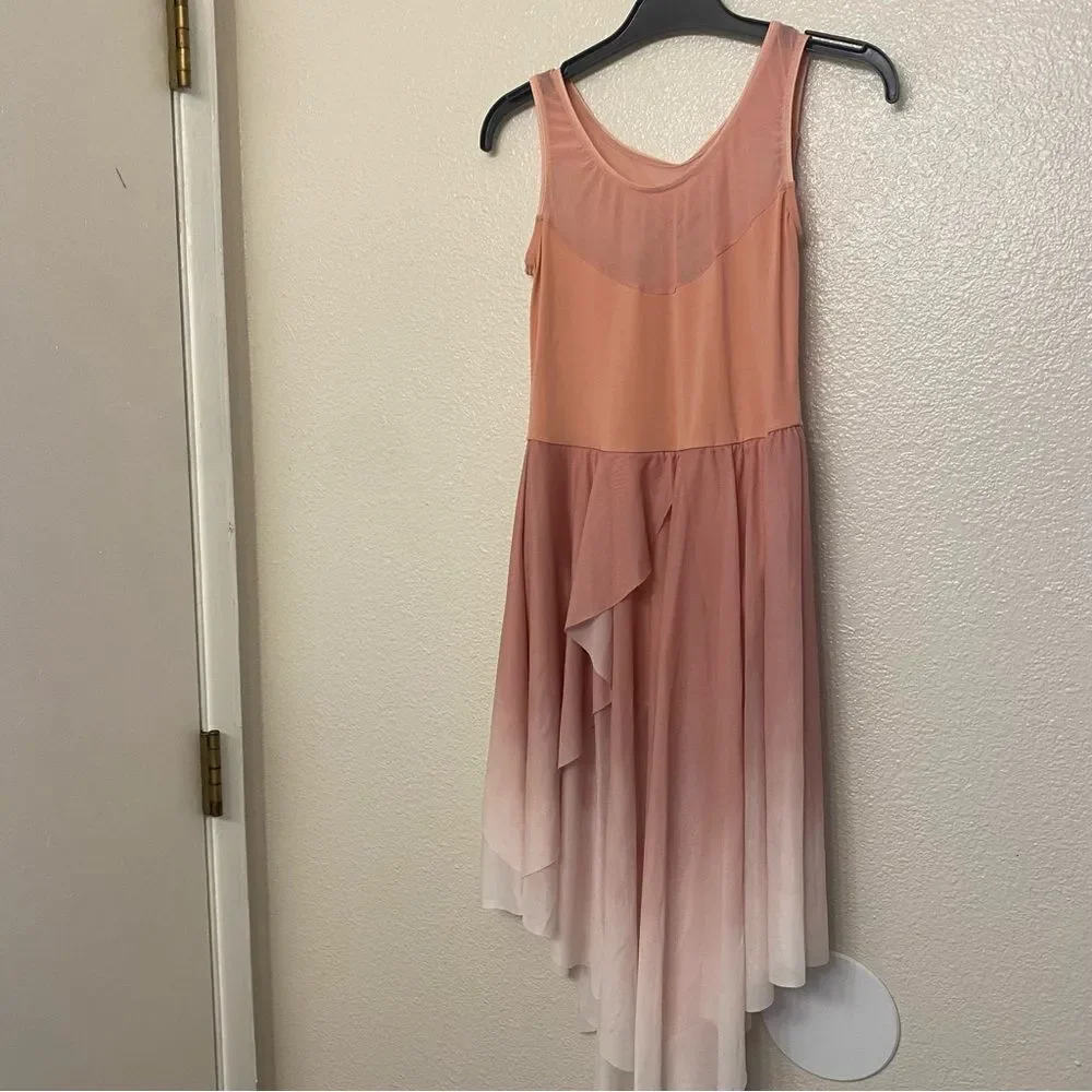 Dance Costume lyrical pink peach maxi dress Just Around Riverbend 14127 LC child